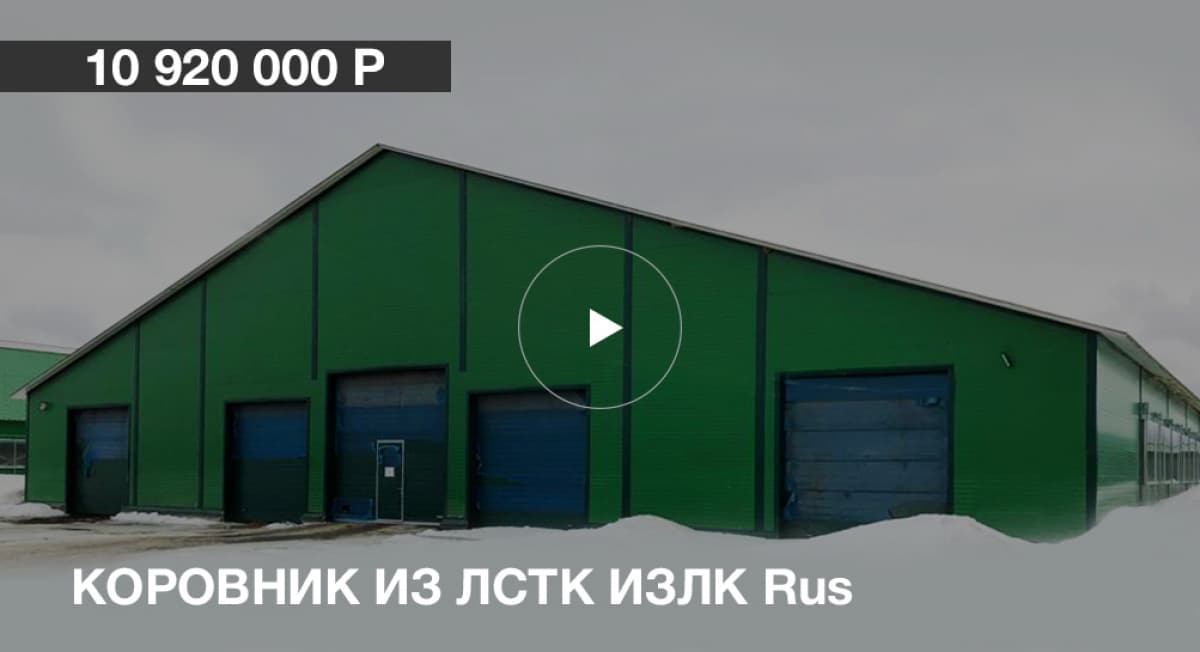 Здание коровника из ЛСТК в п.Южа